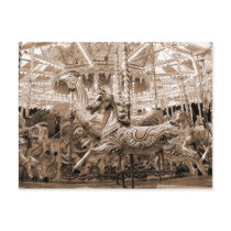 Merry-go-round / Carousel - Sepia Postcards