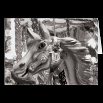Merry-go-round Horse B&W cards