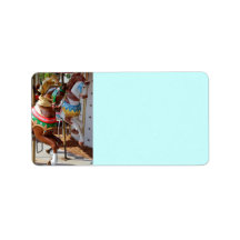 Merry-Go-Round Horses Custom Address Label