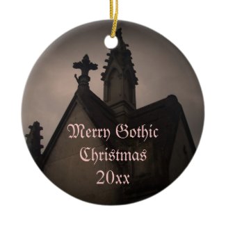 Merry Gothic Christmas crypt ornament ornament