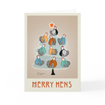 Merry Hens Christmas tree greeting card