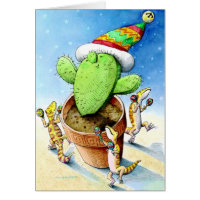 Merry Little Cactus Greeting Card