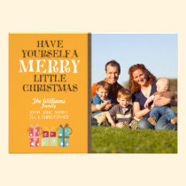 Merry Little Christmas Holiday Card (orange) invitations