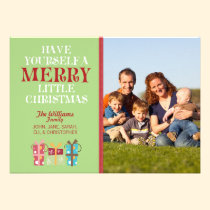 Merry Little Christmas Holiday Card (sage) invitations