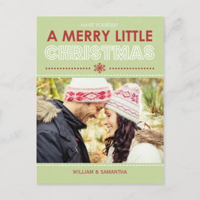 Merry Little Christmas Holiday Postcard