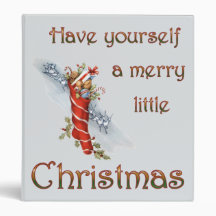 Merry Little Christmas Stocking 3 Ring Binder