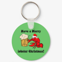 Merry lobster Christmas keychains