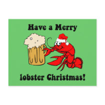 Merry lobster Christmas postcards
