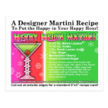 Merry Melon Christmas Martini Recipe Card Postcard