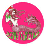 Merry Mermaid Christmas stickers