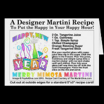 MERRY MIMOSA New Year's MARTINI RECIPE CARD cards