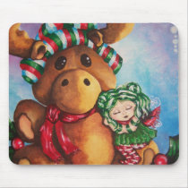 Merry Moose Wishes Mousepad mousepads