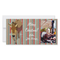 Merry Moses Christmas Stripes Photo Card