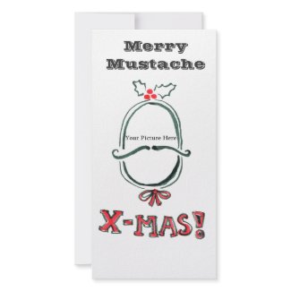 Merry Mustache Photo Card photocard