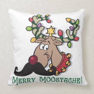 Merry Mustache Pillow