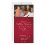 Merry Red Snowflake Christmas Photo Card