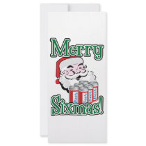 Merry Sixmas! Santa Loves A Six Pack! rack cards by divebargraphics Merry Sixmas! Santa Loves A Six Pack! rack cards