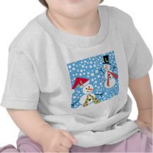 Merry Snowmen Baby Shirts