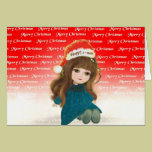 merry x-mas cartoon cute doll Card cards