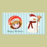 merry x-mas cartoon Doll Photo Card photo cards