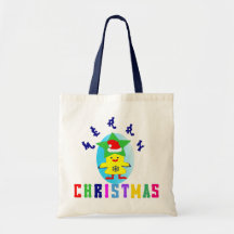 ♫♥Merry X-Mas Santa-Chick-Budget Tote Bag♥♪