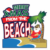 MERRY XMAS FROM THE BEACH 5x7 3D Art Sculpture Photo Cutout
