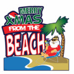 MERRY XMAS FROM THE BEACH 5x7 3D Art Sculpture Photo Cutout