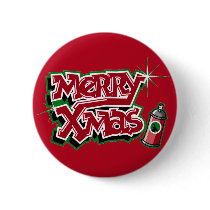 Merry Xmas Graffiti button
