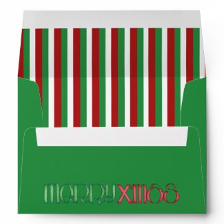 Merry X'mas green A7 Envelope envelope