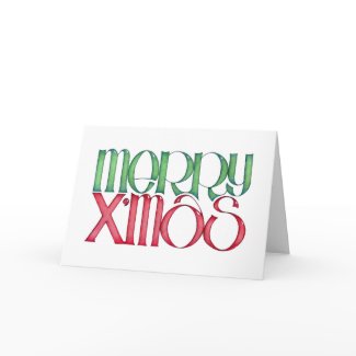 Merry X'mas green Card card