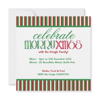 Merry X'mas green Christmas Party Invitation invitation
