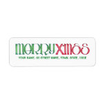 Merry X'mas green Return Address Label