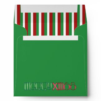 Merry X'mas green Square Envelope envelope