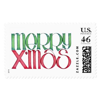 Merry X'mas green Stamp stamp