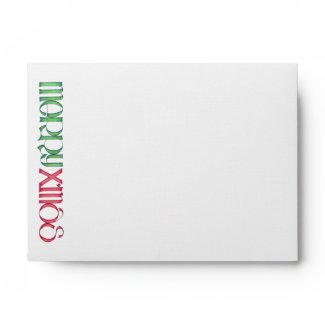 Merry X'mas green white A6 Envelope envelope