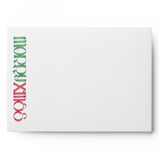 Merry X'mas green white A7 Envelope envelope