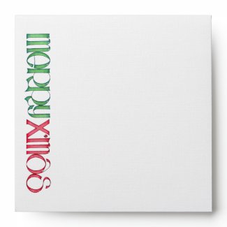 Merry X'mas green white Square Envelope envelope