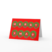 Merry xmas wreath card