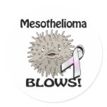 Mesothelioma Blows Awareness Design Round Sticker