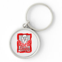 Mesothelioma Hope Butterfly Portrait Key Chain