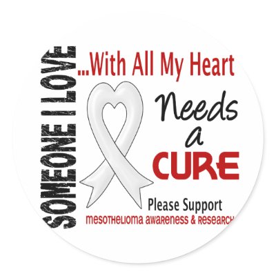 Mesothelioma Needs A Cure 3 Round Sticker