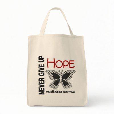 Mesothelioma Never Give Up Hope Butterfly 4.1 Bag