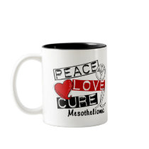 Mesothelioma PEACE LOVE CURE 1 Coffee Mug