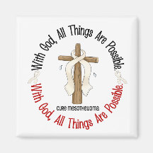 Mesothelioma With God Cross 1 Fridge Magnet