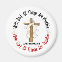 Mesothelioma With God Cross 1 Fridge Magnets