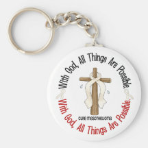 Mesothelioma With God Cross 1 Keychain
