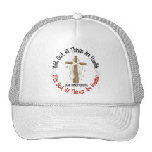 Mesothelioma With God Cross 1 Mesh Hat