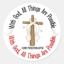 Mesothelioma With God Cross 1 Stickers