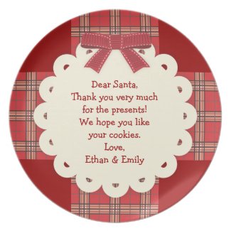 Message for Santa Christmas Cookie Plate