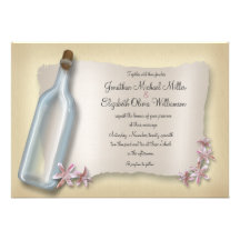 Message from a Bottle Beach Wedding invitations